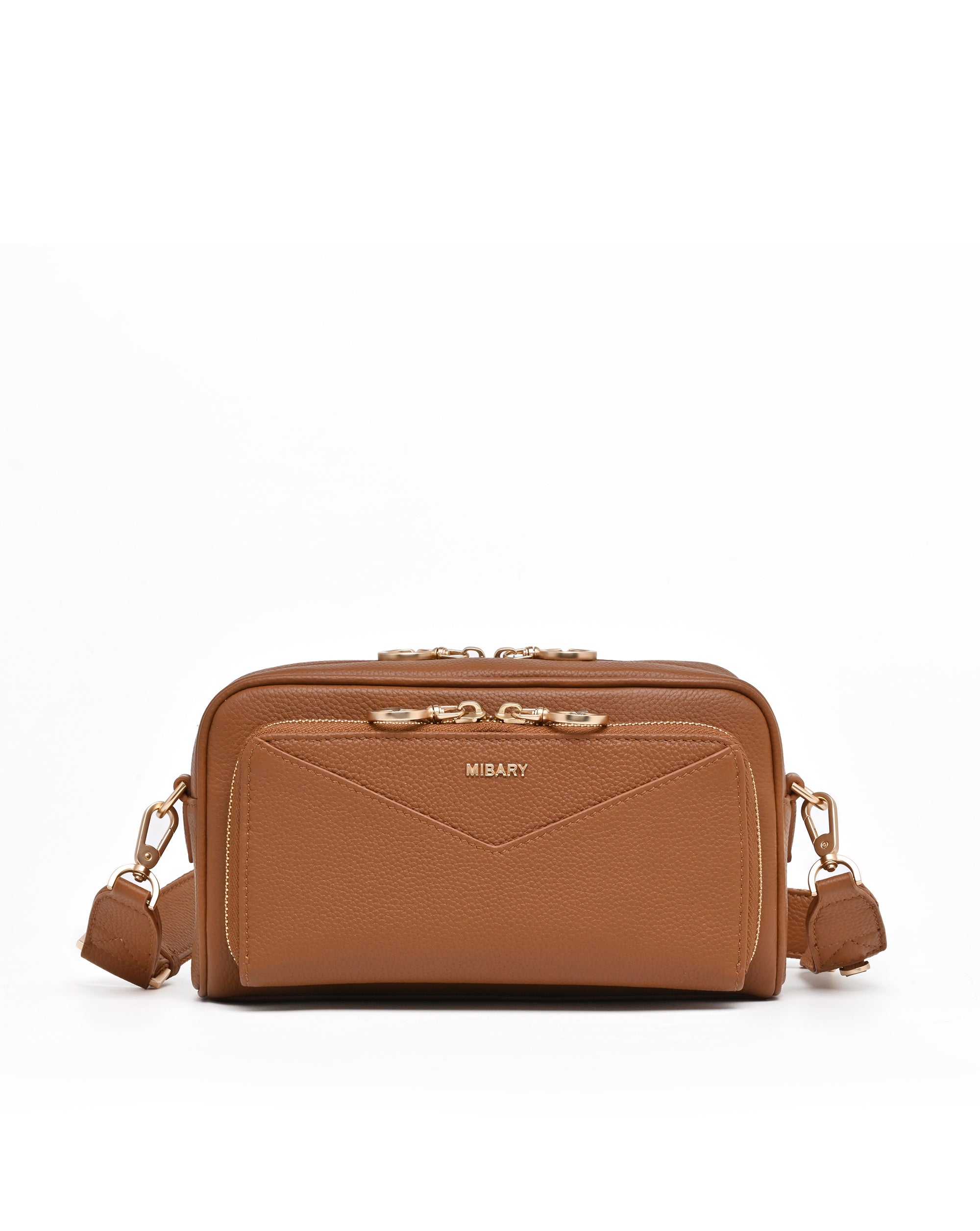 Thalia Crossbody Bag 2.0L BROWN | Full-Grain Leather RFID Wallet
