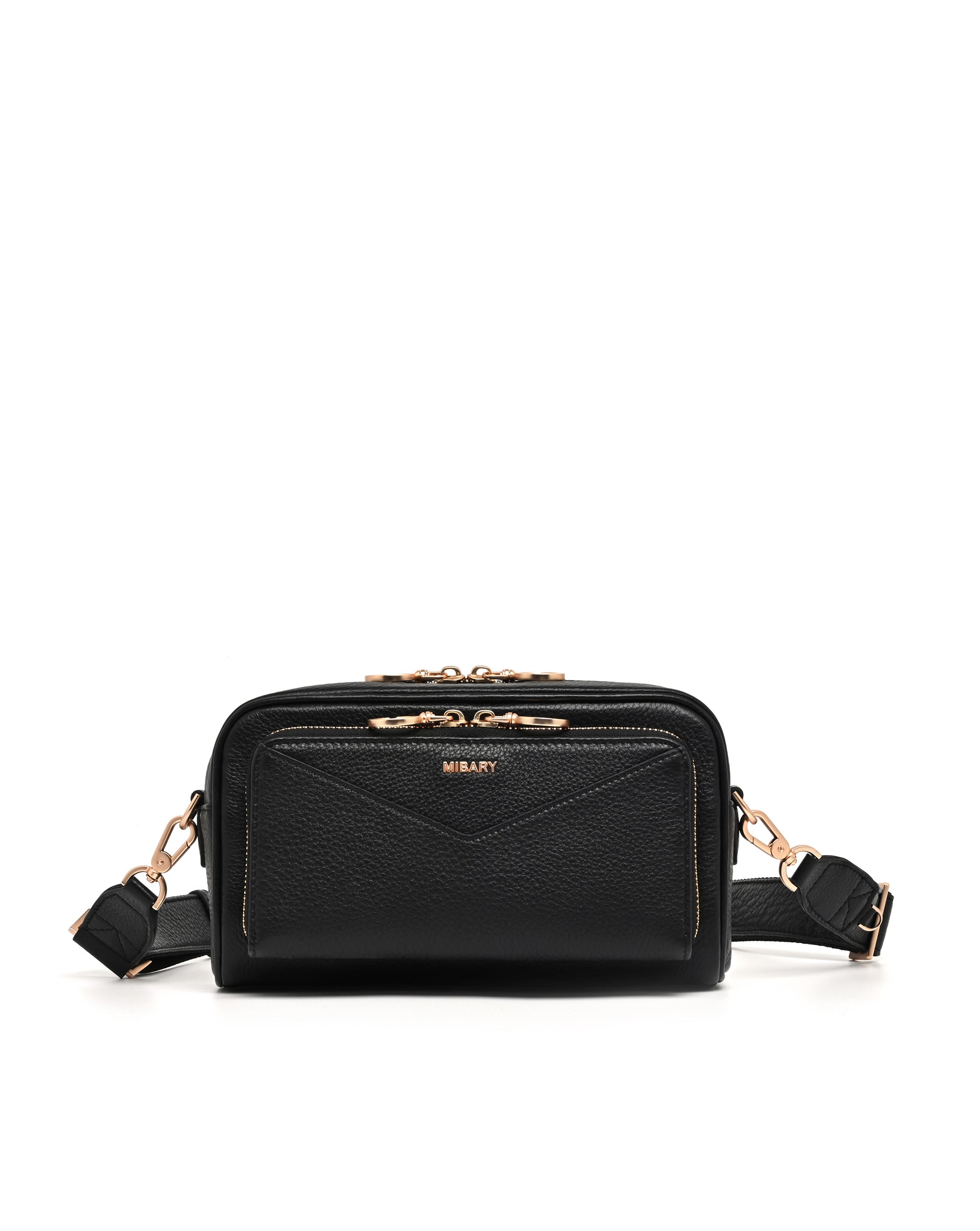 Staple Shoulder Bag Black 2.0L | Leather RFID Crossbody | MIBARY