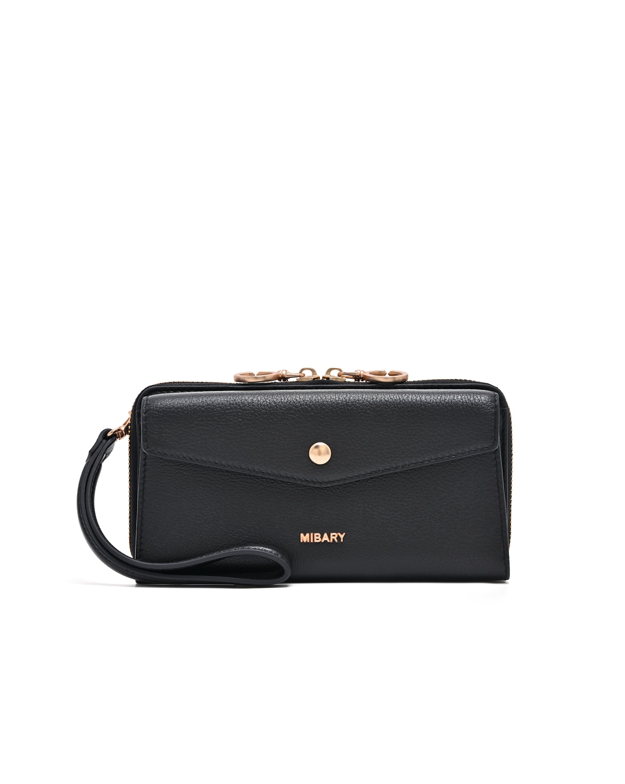 Sentinel Wallet Bag Black 0.2L | Leather RFID Wristlet | MIBARY