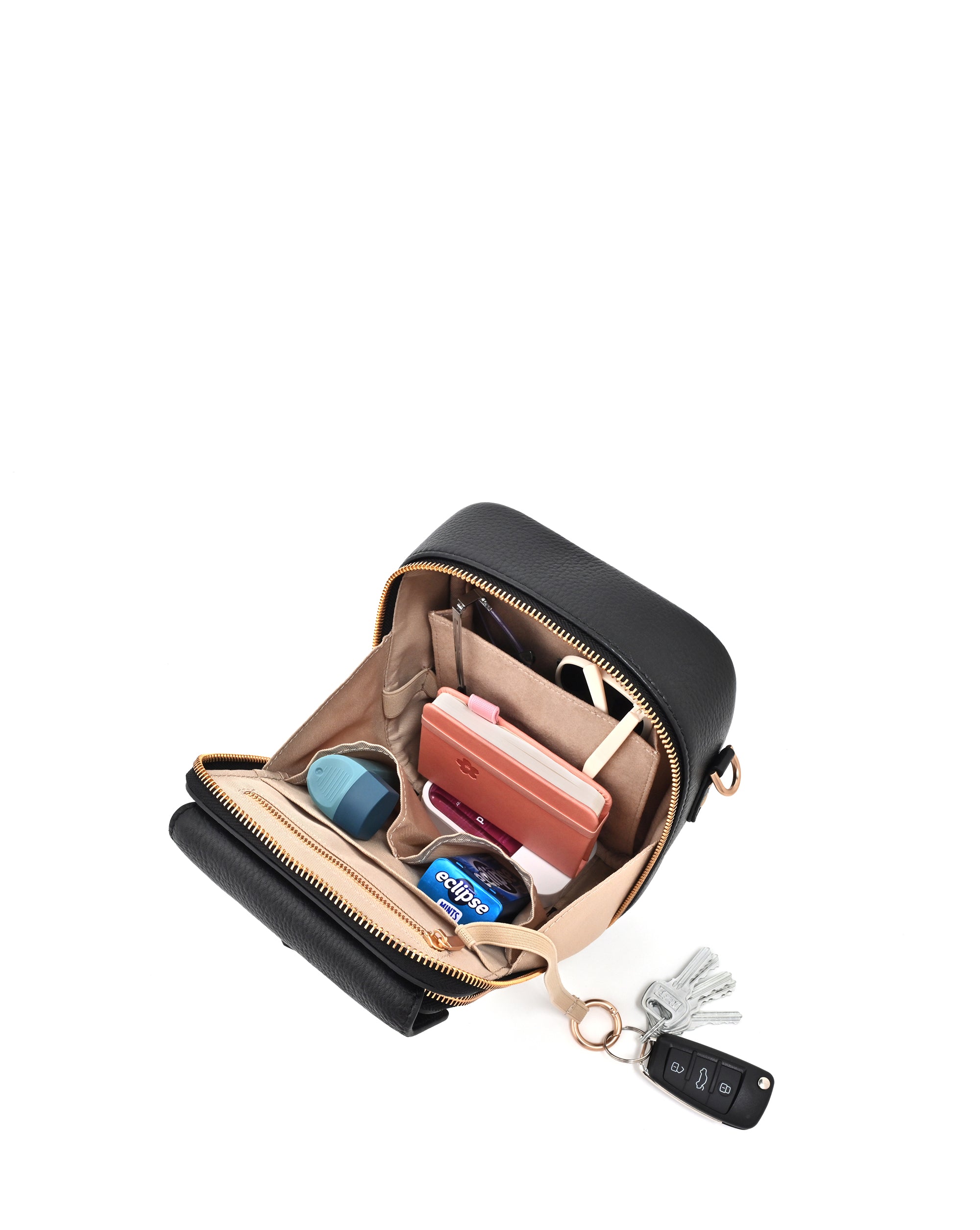 Staple Shoulder Bag Black 2.0L | Leather RFID Crossbody | MIBARY